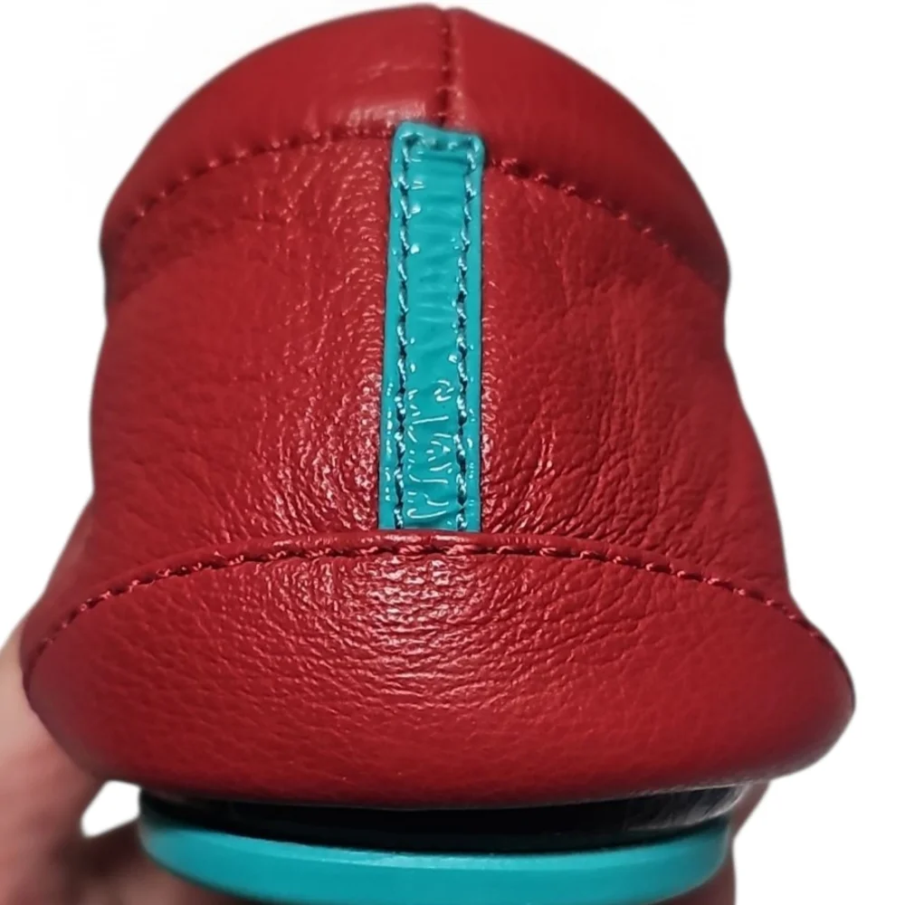 Tieks Cardinal Red Leather Flats, Like New - Picture 9 of 11